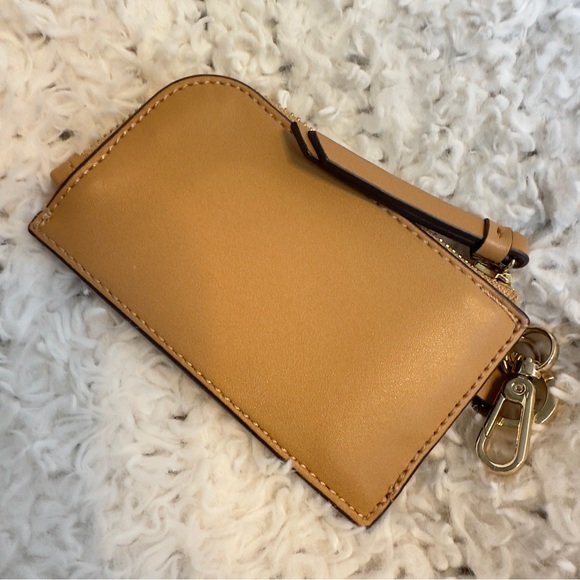 Calvin Klein Tan Card Holder with Key Clip Coin Purse Pouch with Hook - Picture 2 of 7